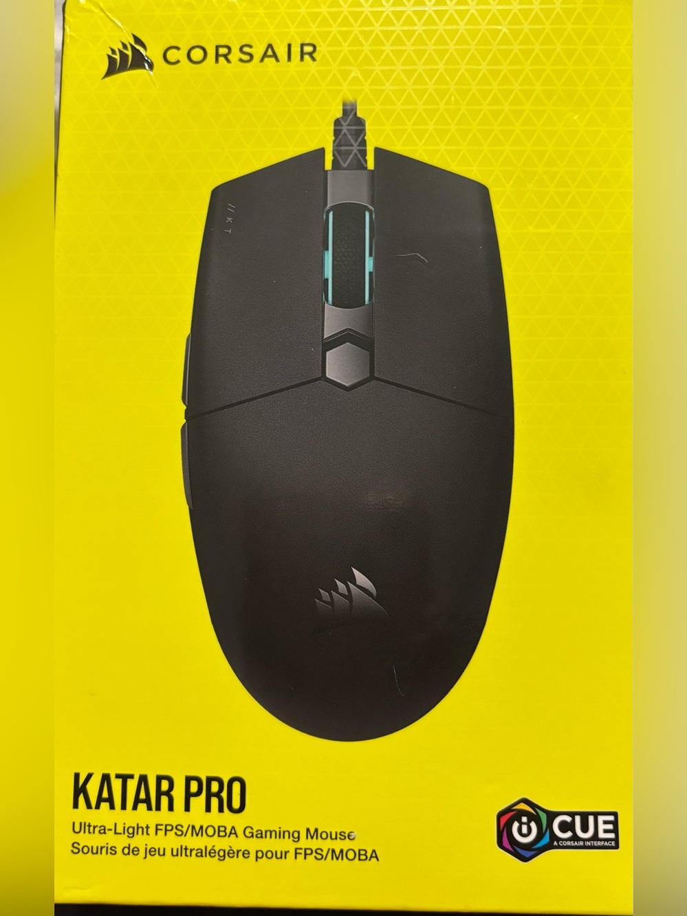 Corsair KATAR PRO Black Gaming Mouse with Cyan Scroll Accents